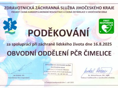 Systém FIRST RESPONDERŮ pomáhá zachraňovat životy